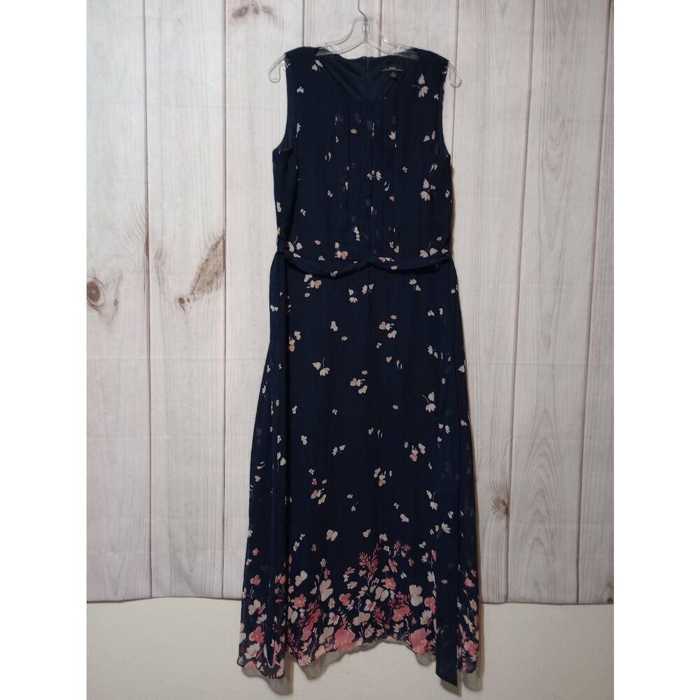 R&K Dress Ladies 16 Navy Sleeveless Maxi